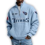 Titans Est 1959 Waffle Stand Collar Half Zip Sweatshirt