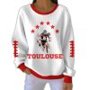 Toulouse Football Print Pit Striped Sweatshirt