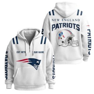 Patriots Est 1879 Personalized Quarter Zip Waffle Hoodie