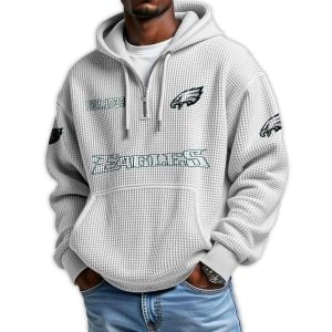 Eagles Est 1933 Quarter Zip Waffle Hoodie 4 Eagles Est 1933 Quarter Zip Waffle Hoodie4