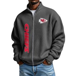 Chiefs Football Waffle Zip Up Sweatshirt