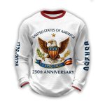 United States Of America 250th Anniversary 1776-2025 Waffle Sweatshirt