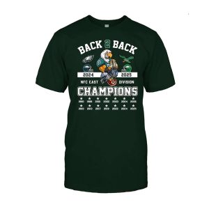 Eagles B2B NFC East Champs 2025 Two Sided Shirt1