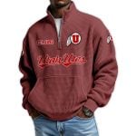 Utah Football Est 1892 Waffle Stand Collar Half Zip Sweatshirt