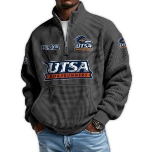 Roadrunners Football Est 2011 Waffle Stand Collar Half Zip Sweatshirt 1 Roadrunners Football Est 2011 Waffle Stand Collar Half Zip Sweatshirt1