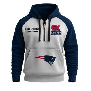 Personalized Patriots Est 1960 6X SB Champions Half Zip Hoodie2