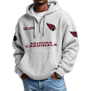 Cardinals Est 1898 Quarter Zip Waffle Hoodie4