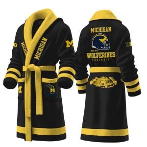 Michigan Football Est 1879 Personalized Fleece Bathrobe1
