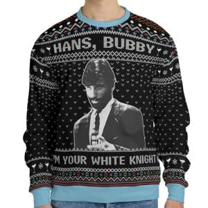 Hans Bubby I'm Your White Knight Ugly Christmas Sweater 1 Hans Bubby Im Your White Knight Ugly Christmas Sweater1