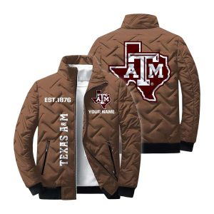 Personalized Texas AM Aggies Est 1876 Winter Warm Quilted Jacket1