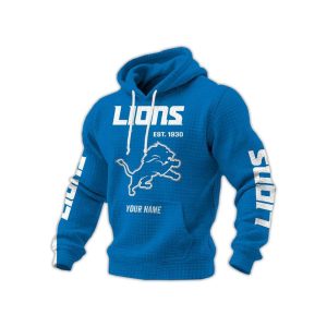 Lions Est 1930 Personalized Waffle Hoodie