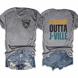 Straight Outta Jaguars Football Two Sided Tee