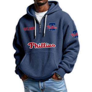 Phillies Est 1883 Quarter Zip Waffle Hoodie 1 Phillies Est 1883 Quarter Zip Waffle Hoodie1