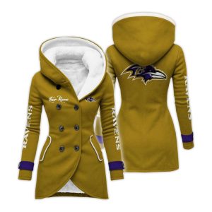 Personalized Ravens Long Hooded Fleece Jacket5