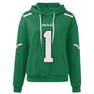 Eagles Jalen Hurts 1 Signature Waffle Hoodie2
