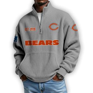 Bears Est 1920 Waffle Stand Collar Half Zip Sweatshirt 2 Bears Est 1920 Waffle Stand Collar Half Zip Sweatshirt2