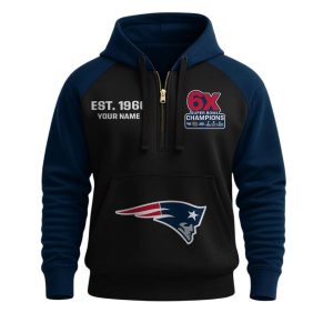 Personalized Patriots Est 1960 6X SB Champions Half Zip Hoodie3