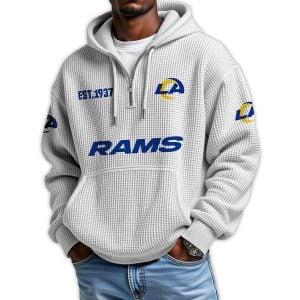 Chargers Est 1937 Quarter Zip Waffle Hoodie4