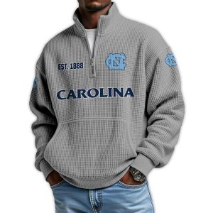 Carolina Football Est 1888 Waffle Stand Collar Half Zip Sweatshirt2