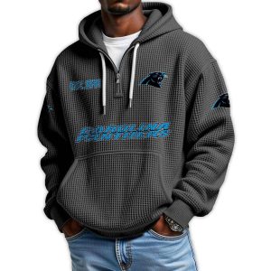Panthers Est 1993 Quarter Zip Waffle Hoodie1