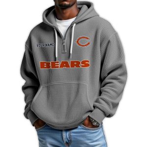 2025 Personalized Bears Quarter Zip Waffle Hoodie 3 2025 Personalized Bears Quarter Zip Waffle Hoodie3