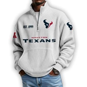 Texans Est 1999 Waffle Stand Collar Half Zip Sweatshirt 4 Texans Est 1999 Waffle Stand Collar Half Zip Sweatshirt4