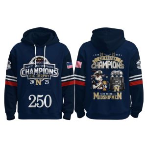 Navy Midshipmen Back to Back CIC Trophy Champions 2025 Hoodie