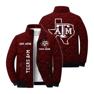 Personalized Texas AM Aggies Est 1876 Winter Warm Quilted Jacket2