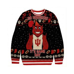 Go Hoosiers Its Game Day Ugly Christmas Sweater1