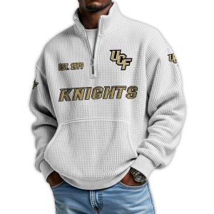 Knights Football Est 1979 Waffle Stand Collar Half Zip Sweatshirt4