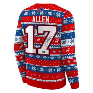 2025 Josh Allen Bills Signature Ugly Sweater2