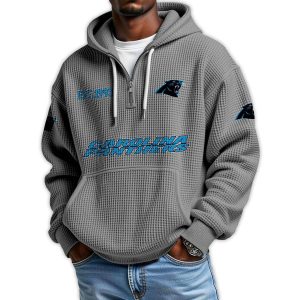 Panthers Est 1993 Quarter Zip Waffle Hoodie2