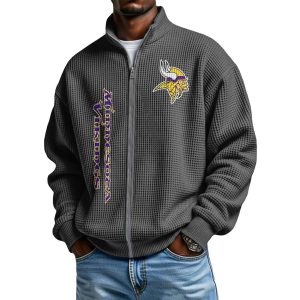 Vikings Football Waffle Zip Up Sweatshirt