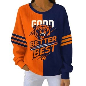 Good Better Best Print Football Fans Gameday Casual Ribbed Sweatshirt1