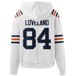 Chicago Footballl Colston Loveland 84 Waffle Hoodie 2 Chicago Footballl Colston Loveland 84 Waffle Hoodie2