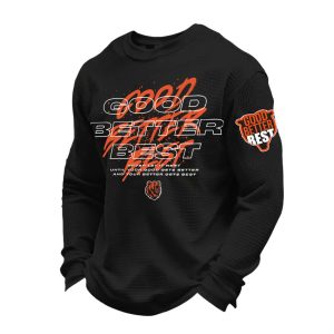 Bears Good Better Best Print Waffle Sweatshirt2