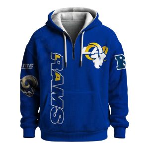 Matthew Stafford 9 Rams Quarter Zip Waffle Hoodie1