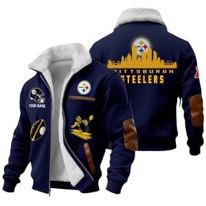 Personalized Steelers Football Winter Fleece Jacket 1 Personalized Steelers Football Winter Fleece Jacket1