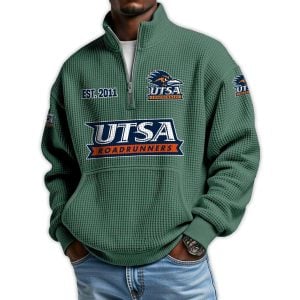 Roadrunners Football Est 2011 Waffle Stand Collar Half Zip Sweatshirt 2 Roadrunners Football Est 2011 Waffle Stand Collar Half Zip Sweatshirt2