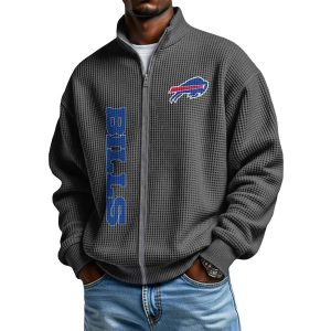 Bills Football Waffle Zip Up Sweatshirt