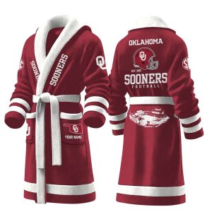 Oklahoma Football Est 1895 Personalized Fleece Bathrobe