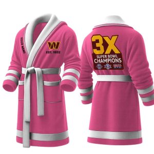 Personalized Commanders Est 1932 3X SB Champions Fleece Bathrobe 4