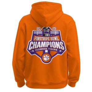 2025 Clemson Tigers Pinstripe Bowl Champions Hoodie2