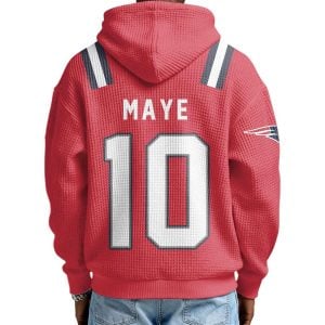 Drake Maye 10 Patriots Quarter Zip Waffle Hoodie 2 Drake Maye 10 Patriots Quarter Zip Waffle Hoodie2