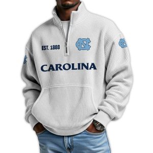 Carolina Football Est 1888 Waffle Stand Collar Half Zip Sweatshirt4
