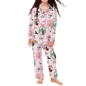 Coquette Bow Wicked Movie Silky Satin Pajama Set2