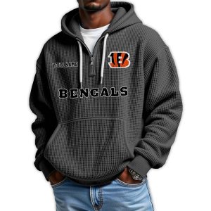 2025 Personalized Bengals Quarter Zip Waffle Hoodie 4 2025 Personalized Bengals Quarter Zip Waffle Hoodie