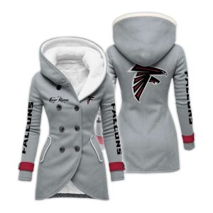 Personalized Falcons Long Hooded Fleece Jacket4