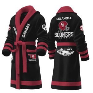 Oklahoma Football Est 1895 Personalized Fleece Bathrobe1