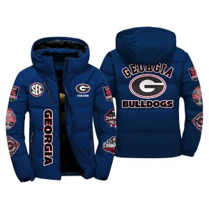 Personalized Georgia Football Champions Winter Down Jacket2